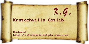 Kratochvilla Gotlib névjegykártya